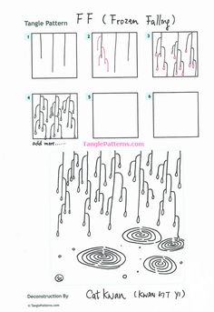 the instructions for how to make an ice cream falling pattern with pictures and text on it