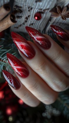 These Christmas Nails Nail Art Ideas – Get Ready to Shine! 💅. Get festive with these stunning Christmas Nails Nail Art ideas that will make your nails the talk of every holiday party! From elegant Christmas Gel Nails to chic Christmas Nails Acrylic, there\'s a look for everyone. 🎅✨ Want something fun and easy? Try Cute Christmas Nails or go with Christmas Nails Easy for a quick, stylish look. Bring on the Festival Nails and show off Her Nails with confidence. If you’re in a rush, Stick On Nai... Red Winter Nails, Gingerbread Nails, Nails Unique, Makeup Nails Designs