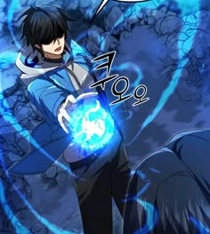 an anime character holding a glowing ball in his hand