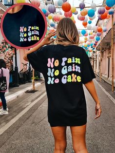 "Get inspired and motivated with our \"No Pain No Gain No Cake\"  Bellas Canvas t-shirt! Available in various sizes and colors, this trendy shirt is perfect for anyone who believes in the power of hard work and dedication. Made from high-quality materials, it's both comfortable and durable. Order yours today and show the world that you're a force to be reckoned with! ** Tshirts are Unisex sizing. Women should order a size (or 2) smaller and men a size larger than their typical sizes unless a relaxed fit is desired. Please review the shirt measurements in the listing photos to confirm.** ↠ Solid colors are 100% Airlume combed and ring-spun cotton ↠ Ash color is 99% combed and ring-spun cotton, 1% polyester ↠ Heather colors are 52% combed and ring-spun cotton, 48% polyester ↠ Athletic and Bl Gym Cricut Projects, Funny Gym Shirts Women, Gym Rat Women, Gym Tshirt Design Ideas, Gym Shirts For Women, Gym Graphic Tees, Gym Pump Cover, Gym Pump, Funny Gym Shirt