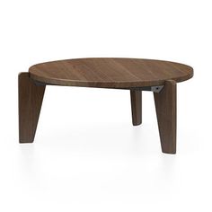 an oval wooden table with two legs on the top and one leg raised to the side