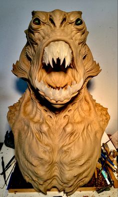 Monster sculpture Concept Creature, Monster Head, 3d Sculpting, Clay Sculptures