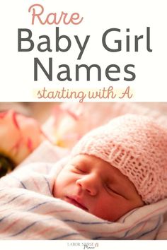 a baby sleeping on top of a blanket with the words rave baby girl names starting with a