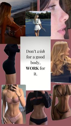 a collage of photos with the words don't look for a good body work for it