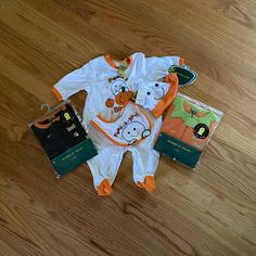 Baby’s First Halloween Sleeper With Bib And Hat (3 Months) And 2 Little Pumpkin Sleep And Plays. One Black And One Orange. Brand New With Tags From Target First Halloween, Kids Pajamas, Pajama Sets, Black Orange, 3 Months, Orange Black, Pajama Set, Kids Shop, Target