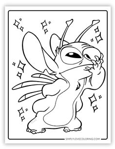 a coloring page with an image of a cartoon character in the style of toothpicks