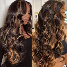 PRICES MAY VARY. 【Highlight Lace Front Wig Human Hair Material】:1B/30 Ombre Wigs Human Hair is Grade 10A Brazilian Virgin Human Hair, body wave lace front wigs human hair pre plucked, invisible, soft, and breathable, It can be dyed, curled, Can Be Made To Any Style You like. 【Ombre Lace Front Wig Human Hair Quality】:Highlight 1B/30 Colored Lace Front Wigs Human Hair For Women.180% Density Light Honey Blonde Glueless Wigs Human Hair Pre Plucked Natural Hairline with Baby Hair Around.Perfect match Wig With Blonde Highlights Black Women, Teenager Highlights Hair, Sew In Layers, Ombre Hair Black Women, Weave Hair Color, Highlights Brown Hair Balayage, Mommy Hairstyles, Hair Color For Dark Skin, Brown Hair With Caramel Highlights