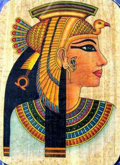 an egyptian painting on wood depicting the face of queen nefere and her bird