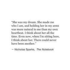 a quote from nicholas sparks about the book she was my dream