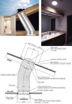 the inside of a bathroom with drawings and diagrams