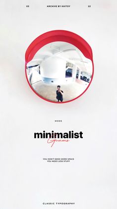 the poster for minimalist shows a woman in a mirror