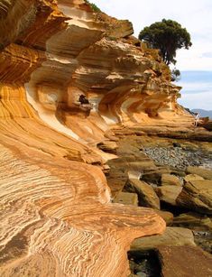 some very pretty rocks by the water