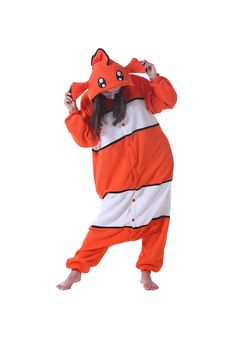 PRICES MAY VARY. 【Excellent Cosplay Look】The cute and eye-catching animal onesie designs all feature a hood with eyes, teeth and nose, like real animals but more fashionable and cute. Matching tails and chest designs help you have an excellent cosplay look! 【Warm&Comfortable】 100% Polar Fleece. Using a polar fleece fabric with higher fiber density,will not lint-free, fluffy and soft and skin-friendly, like baby skin texture, let you be wrapped in warmth in the cold winter. At the same time, such Animal Pajamas, Animal Onesie, Cartoon Cosplay, Animal Slippers, Halloween Onesie, One Piece Pajamas, Clown Fish, Halloween Costume, Costume Halloween