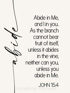 a black and white drawing of a man's face with the words, abide in