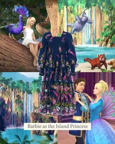 barbie as the island princess in disney's fairy land, and an image of rapp