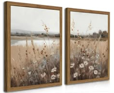 PRICES MAY VARY. 【Vintage Wildflower Wall Art】: This set of two vintage wall art pieces adds a touch of rustic farmhouse charm to your home. Featuring retro wildflower and country field landscape designs, they perfectly complement any bedroom, bathroom, or living room, bringing in a serene and moody atmosphere. Ideal for those who appreciate classic, vintage-style home decor. 【High-Quality Framed Art】: Each artwork is printed on premium canvas and securely wrapped around a solid wood frame, prov Country Chic Wall Decor, Wall Decor Inspo Living Room, Rustic Modern Farmhouse Decor, Minimalist Wall Decor Living Room, Vintage Bathroom Wall Art, Living Room Behind Couch Wall Decor, Above Couch Wall Decor Farmhouse, Over The Bed Wall Decor Boho, Neutral Bedroom Wall Decor