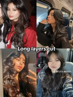 Lots Of Dimension Haircut, Layers For Volume Long Hair, Cute Long Haircuts With Bangs, Wavy Long Layered Hair, Long Layered Hair For Round Faces, Long Layers Tutorial, Haircuts For Thick Hair Wavy, Blended Long Layers, Haircut Big Forehead