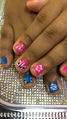 Christmas Gel Nail Ideas For Kids, Cute Real Nail Ideas, Cute Nails For Kids 9-10 Christmas, Kid Nail Designs Christmas, Easy Kids Nail Designs, Kid Gel Nails Ideas, Little Kids Nail Designs Girls Easy, Kids Nails Cute Simple Gel