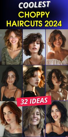 2024 Haircuts For Women With Fine Hair, Tousled Layers, Choppy Haircuts, Tousled Bob, Square Face Shape, Round Face Shape, Defined Curls