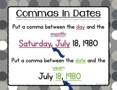 Commas in Dates - Activity: Common Core Task Cards First Grade | TpT Task Cards First Grade, Using Commas, Addition And Subtraction Word Problems, 1st Grade Ela, Addition Words, Addition Word Problems, Date Activities, 2nd Grade Writing, Subtraction Word Problems