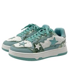 Star Sky Blue Sneakers Get ready to elevate your style with these Star Sky Blue Sneakers. These sneakers are not only stylish with their starry design, but also comfortable with their high-quality construction. Step out in these kawaii sneakers and turn heads while feeling confident and cute. Material: Vegan Leather Run small, please review the sizing information Sky Blue Sneakers, Kawaii Sneakers, Aesthetic Sneakers, Aesthetic Star, Star Child, Anime Lingerie, Dr Shoes, Artsy Outfit, Star Children