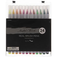 24 real brush pens in assorted colors