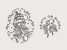 Kraken Embroidery, Kraken Tattoo Design, Kraken Illustration, Liam Ashurst, Kraken Drawing, Embroidery Illustration, Kraken Tattoo, Handpoke Tattoo, Octopus Tattoo