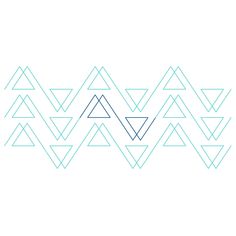 a line drawing of three triangles on a white background with blue lines in the middle