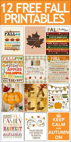 the 12 free fall printables