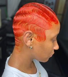 Waves On Black Women, Red Hairstyles, Finger Wave Hair