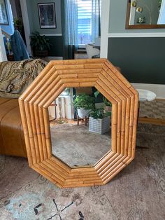 a mirror that is sitting on the floor