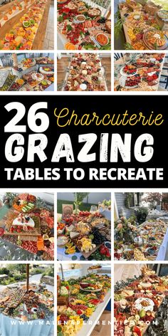 a collage of pictures with the words 25 charing tables to receate