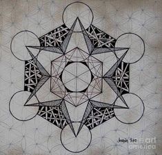 an artistic drawing on paper with circles and stars