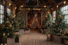 Farm Christmas Trees Photography Backdrop GBSX-99774 - Gatsby Backdrop Barn Christmas Photoshoot, Photo Booth Christmas, Trees Backdrop, Christmas Photo Backdrop, Barn Backdrop, Christmas Tree Photography, Photoshoot Christmas, Picture Backdrop, Barn Christmas