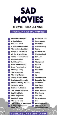 Work It Movie, Saddest Movies, Happy Movies, Movie Bingo, Emotional Movies, Marley And Me, Movies To Watch Teenagers