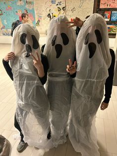 ghost, halloween, group, trio, dup, costume, school, spirit day, inspo, autumn, holidays, party School Spirit Day, Spirit Day, Halloween Group, Ghost Halloween, School Spirit, Ghost, Holidays, Halloween