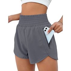 Season:Summer; Fabric:Polyester / Cotton Blend; Look After Me:Washable; Gender:Women's; Activity:Yoga,Pilates,Running,Fitness,Gym Workout; Clothing Type:Shorts; Elasticity:Micro-elastic; Occasion:Athletic,Casual,Athleisure; Fit Type:Loose Fit; Function:Comfy,Soft,Breathable,Quick Dry,Lightweight; Waistline:High Waist; Pattern:Solid Color; Design:Pocket,Basic,Zipper Pocket,with Phone Pocket; Sports Clothing Sub Category:Joggers,Gym Shorts,Workout Shorts,Yoga Shorts,Yoga Pants; Listing Date:07/12/2024; Hip:; Pants Length:; Waistline: Women's Sports Shorts, Workout Shorts Women, Womens Athletic Shorts, Yoga Pants With Pockets, Sporty Shorts, Sports Shorts Women, Running Shorts Women, Sports Activewear, Comfortable Style