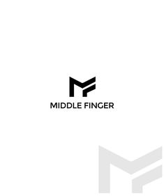 the middle finger logo is shown in black and white, while the middle finger has been made