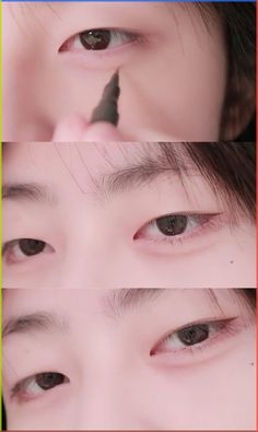 Monolid Ulzzang, Monolids Aesthetic, Monolids Eye Makeup, Simple Japanese Makeup, Aegyosal Eyes, Tapered Eyelid, Japanese Eyeliner, Eye Makeup Hacks, Monolid Eye Makeup