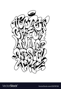 the word graffiti written in black and white ink on a white background royalty - art illustration