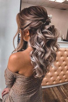 Down Wedding Hairstyles, Half Up Wedding Hair, Half Up Half Down Wedding, Bridesmaid Hair Half Up, Graduation Hairstyles, Long Hair Wedding Styles, Hair Homecoming