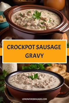 crockpot sausage gravy is an easy and delicious side dish for any meal