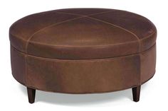 Andover Designer Style round leather ottoman with inlay welting trim is available in your choice of size. Ottoman Coffee Tables, Round Leather Ottoman, Leather Ottoman Coffee Table, Leather Cocktail Ottoman, Club Furniture, Upholstered Footstool, Leather Storage Ottoman, Leather Storage, Ottoman Coffee