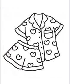 a dress with hearts on it coloring page