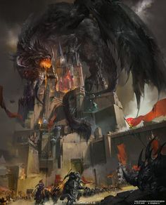 an image of a giant monster attacking a city