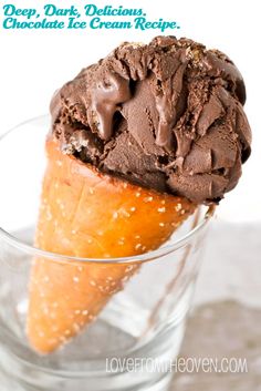 Deep Dark Delicious Chocolate Ice Cream Recipe at Love From The Oven Chocolate Peanut Butter Ice Cream, Best Cake Mix, Dark Chocolate Ice Cream, Love From The Oven, Chocolate Ice Cream Recipe, Gelato Recipe, Ice Cream Maker Recipes