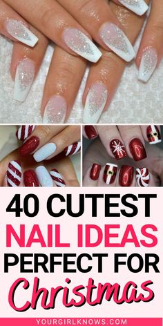 Get into the holiday spirit with these 25 gorgeous Christmas nail ideas! Explore dazzling designs featuring festive motifs like snowflakes, ornaments, and adorable reindeers. From elegant to playful, these nail inspirations are perfect for celebrating the season in style. Dive into these festive nail art ideas and add a touch of merry magic to your fingertips this Christmas! ✨🎄 #ChristmasNailIdeas #FestiveManicures #HolidayNailArt" Christmas Nail Designs Acrylic, Cute Christmas Nails, Christmas Gel Nails, Christmas Nail Art Designs, Christmas Nails Acrylic