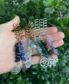 Wire Wrapped Hair Twists With Crystals and Charms Crystal Hair Accessories Hippie Hair Accessories Wire Hair Wrap - Etsy Crystal Hair Wrap, Wire Hair Wrap, Amazonite Properties, Hippie Hair Accessories, Cute Diy Hair Accessories, Wrapped Hair, Amethyst Properties, Powerful Crystals, Hippie Accessories