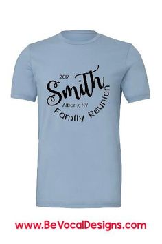 Family Reunion Name Screen Printed Tee Shirts - Be Vocal Designs Reunion Shirts Ideas Design, Family Reunion Tee Shirts, Family Reunion Tshirt Design, Reunion Tshirt Design, Planning A Family Reunion, Vacation Crafts, Cabin Logo, Anniversary Shirts, Family Reunion Shirts