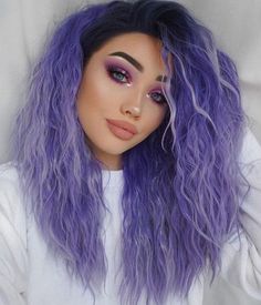 Curly Hair Color Ideas, Curly Hair Color, Colored Curly Hair, Lavender Hair, Hair Color Blue, Scene Hair, Hair Dye Colors, Cool Hair Color, Grunge Hair